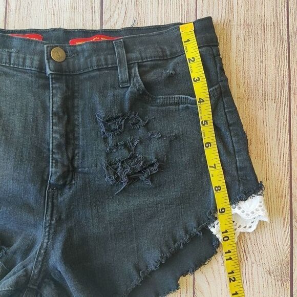 Vintage NYDJ high rise ripped shorts black sz 12 - Picture 4 of 8